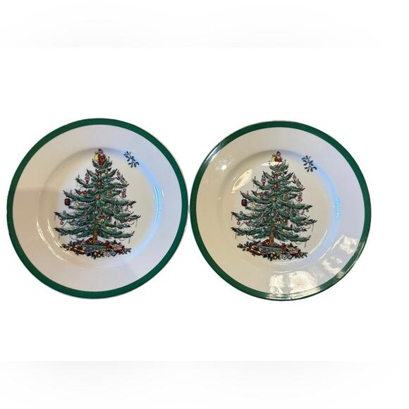 Spode Christmas Tree 8" Salad Plate Set of 2 - Picture 1 of 5